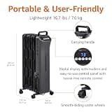 Amazon Basics B0828YJ33N 1500W Digital Portable Oil Radiator Heater w/ Remote
