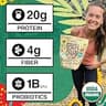 EarthChimp Organic Vegan Protein Powder with Probiotics, Dairy & Soy Free