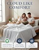 LANE LINEN 100% Organic Cotton Percale 3-Piece Set for Shallow Mattress