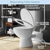 Simple Project 750W Pro Macerating Toilet System with 4-Inlet Connection