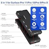 Rytaki 8-in-1 Side-Clamping Hub Docking Station for Surface Pro 11/10/9