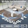 DGVAM Ultra-Quiet Compressor Dehumidifier with Sleep Mode, 80 Pint, 4,500 Sq. Ft.