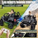 BLISSRIDE 24V 4WD Ride-On Car Truck with Metal Suspension and Built-In Toy Storage