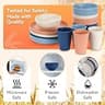 Wheat Straw 64-Piece Unbreakable Dinnerware Set for 8 with Utensils, Black