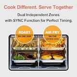 HotKing Dual-Zone French Door Air Fryer Toaster Oven Combo, 28-Quart Capacity