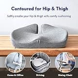 Cushion Lab Patented Pressure Relief Contoured Seat Cushion, Charcoal Memory Foam