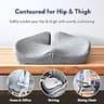Cushion Lab Patented Pressure Relief Contoured Seat Cushion, Charcoal Memory Foam
