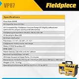 Fieldpiece VP87 8 CFM 3/4 HP Professional A2L Compatible HVAC Vacuum Pump