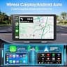 PASLDA 7-Inch HD Portable CarPlay Screen with Dual-Bluetooth Audio and Backup Camera