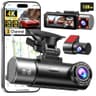 Comprehensive 3-Channel Dash Cam with 4K Front, 2K Interior, and 2K Rear Views