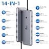 LIONWEI 13-in-1 Triple Display Hub with Dual 4K HDMI, DP, and 100W Power Delivery