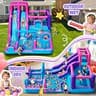 FBSPORT 12-in-1 Inflatable Bounce House and Double Water Slide Play Park