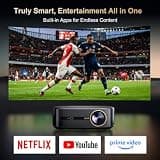 Alvar 2500 ANSI Smart Projector with WiFi 6 and Built-in Netflix App