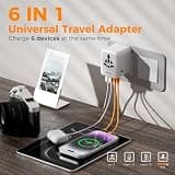 TESSAN 28W Universal Travel Adapter with 3 USB-C Ports & 10A Dual Fuses