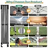 COBIZI 10x15 Heavy Duty Pop Up Canopy Tent Shelter with Four Removable Mesh Walls