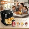 Teflon-Free 4.5-Quart Glass Air Fryer with Food-Grade Stainless Steel Tray