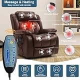 Merous Dual Motor Infinite Position Lay Flat Power Lift Recliner in Leather