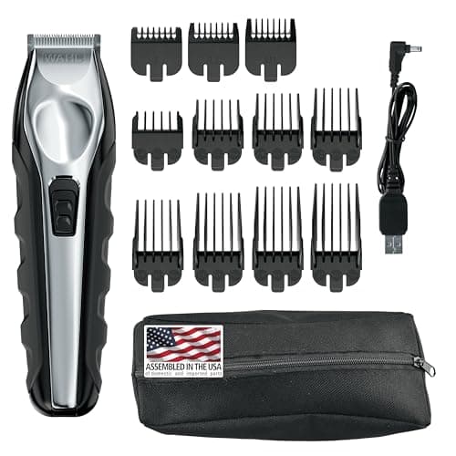 Wahl USA Lithium Ion Total Beard Trimmer Model 9888 (11 Combs, 25mm Capacity)