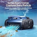 Cordless Robotic Pool Vacuum Cleaner with Track Drive and Sonar Navigation