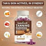 SustainWell Sugar-Free Vegan Tanning Gummies with Organic Carotenoids, Blueberry