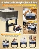 UPSKY 2.25Gal Elevated Adjustable Dog Water Fountain with Stainless Tray