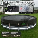 QH.HOME 550D Tear-Resistant Winter Pool Cover with Pre-Installed Winch
