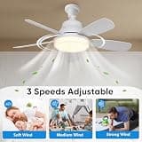 XIGUCUCN 24-Inch Oversized DC Motor Socket Fan Light with 2,500 Lumens