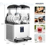 ROVSUN 30L Dual-Tank Commercial Slushie Machine with Copper Condenser