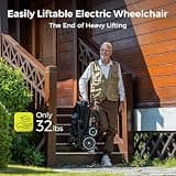 Paiseec Q3 Lightweight Electric Wheelchair, 500W Motor, Advanced Shock Absorber