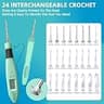 Jeciran 24-Head Light Up Crochet Hook Kit with Digital Stitch Counter & Fast Charge