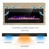 R.W.FLAME 50-Inch Ultra-Thin Wall Mounted and Recessed Electric Fireplace