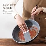 SENSARTE 9.5-Inch Swiss Granite Nonstick Frying Pan with Woodgrain Handle