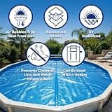In The Swim Premium Blue Rectangle Solar Pool Cover, 16 x 32 Ft, 12 Mil