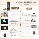 CERA+ PCM03S Portable Electric Espresso Machine with 13,500mAh Battery