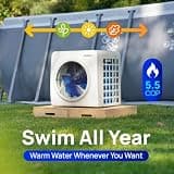 AQUASTRONG HEX018 18,000 BTU 120V Plug-and-Play Above-Ground Pool Heat Pump