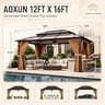 Aoxun 12x16 ft. Large Outdoor Polycarbonate Double Roof Metal Pavilion