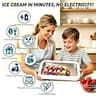 At Home Stainless Steel Ice Cream Roller Maker Machine with Storage Lid
