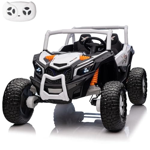AOKOY 24V 4WD Side by Side Ride-On UTV with EVA Rubber Tires & Remote Control