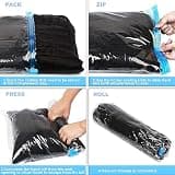 ALMING 12-Pack Transparent Travel Compression Roll-Up Bags for Space Saving