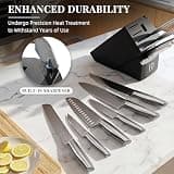 KnifeSaga 14-Piece Premium Japanese High-Carbon Steel Kitchen Knife Block Set
