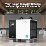 Waykar 70-Pint Energy Star Crawl Space Dehumidifier with Direct-Drain Design