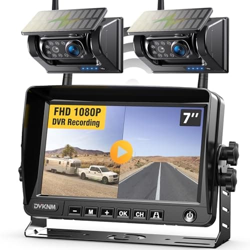 DVKNM AP7-2 Magnetic Solar Wireless Backup Camera with 7-Inch IPS Monitor