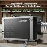Waykar 158 Pint Dual Duct Crawl Space Dehumidifier with Remote Sensor