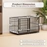 Snuowu 48-Inch Heavy Duty Folding Metal Dog Crate with Smart Locking Wheels