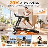 Vitalwalk Foldable Auto Incline Compact Treadmill for Running, 350 lbs Limit