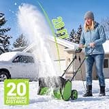 STEELITE 17-Inch Electric Corded Snow Shovel with Wheels