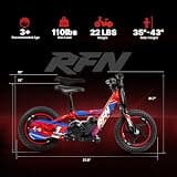 RFN Kids 12-Inch Lightweight Electric Balance Bike with Mid-Drive Motor