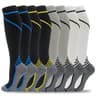 Fenglaoda Firm Compression Socks 20-30 mmHg with Arch Support (8 Pairs)