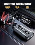 Sharmeal 5000A Car Jump Starter with 160PSI Built-In Auto-Shutoff Air Compressor