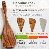 8-Piece Natural Teak Wooden Utensil Set with Holder, Spoon Rest & Hooks